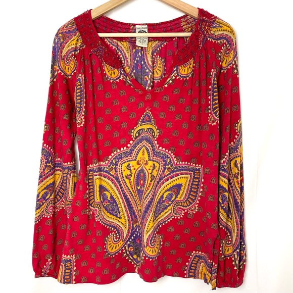 Vintage Lucky Brand Paisley Long Sleeve Shirt - Picture 3 of 8